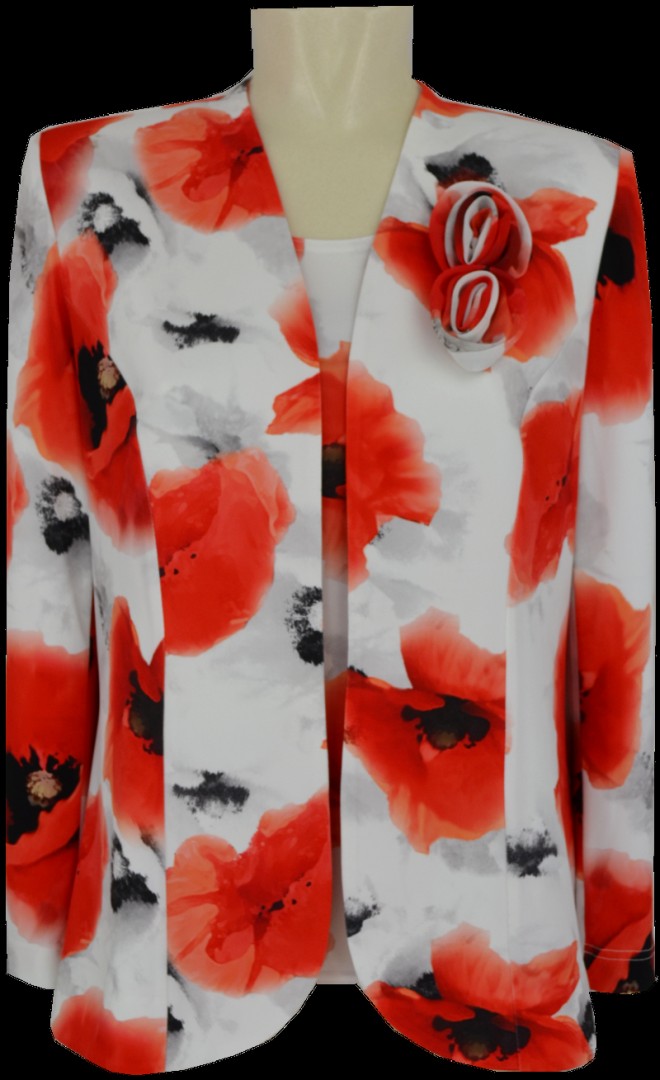 Jacke mit Top in floral gemustert