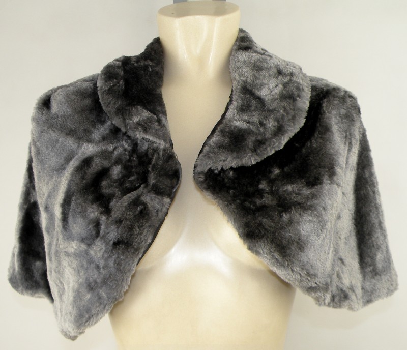 Bolero aus Webpelz in grey