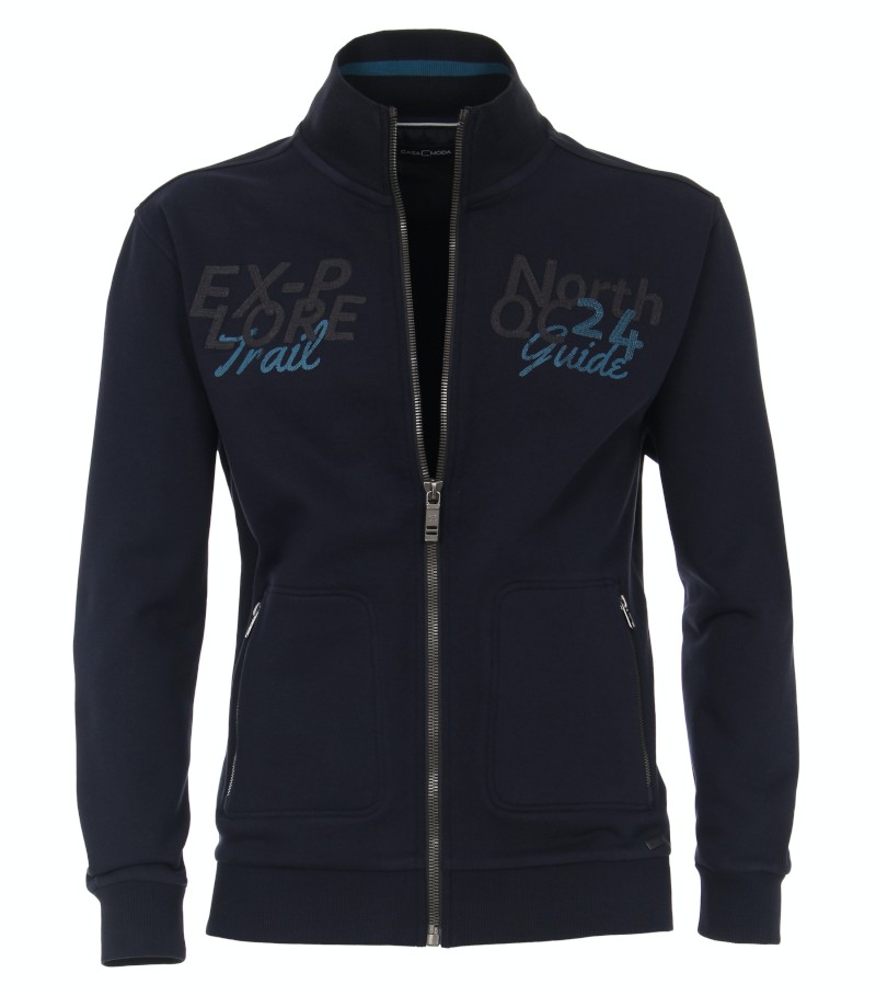 Sweat-Jacke in marine blau