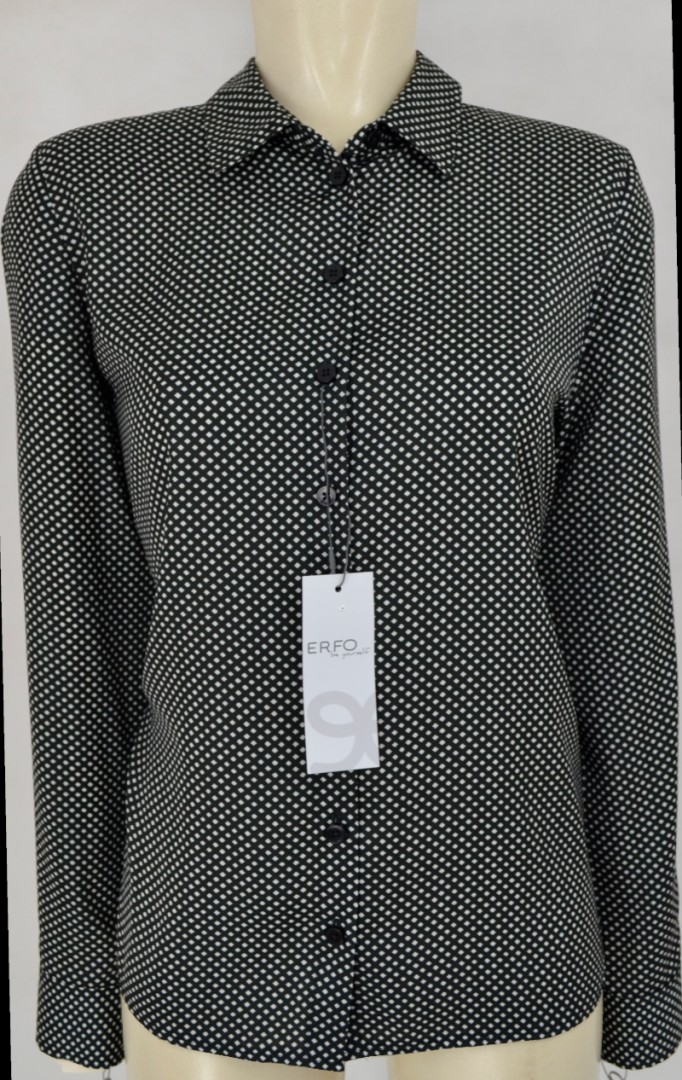 1/1 Bluse in schwarz-weiß gemustert