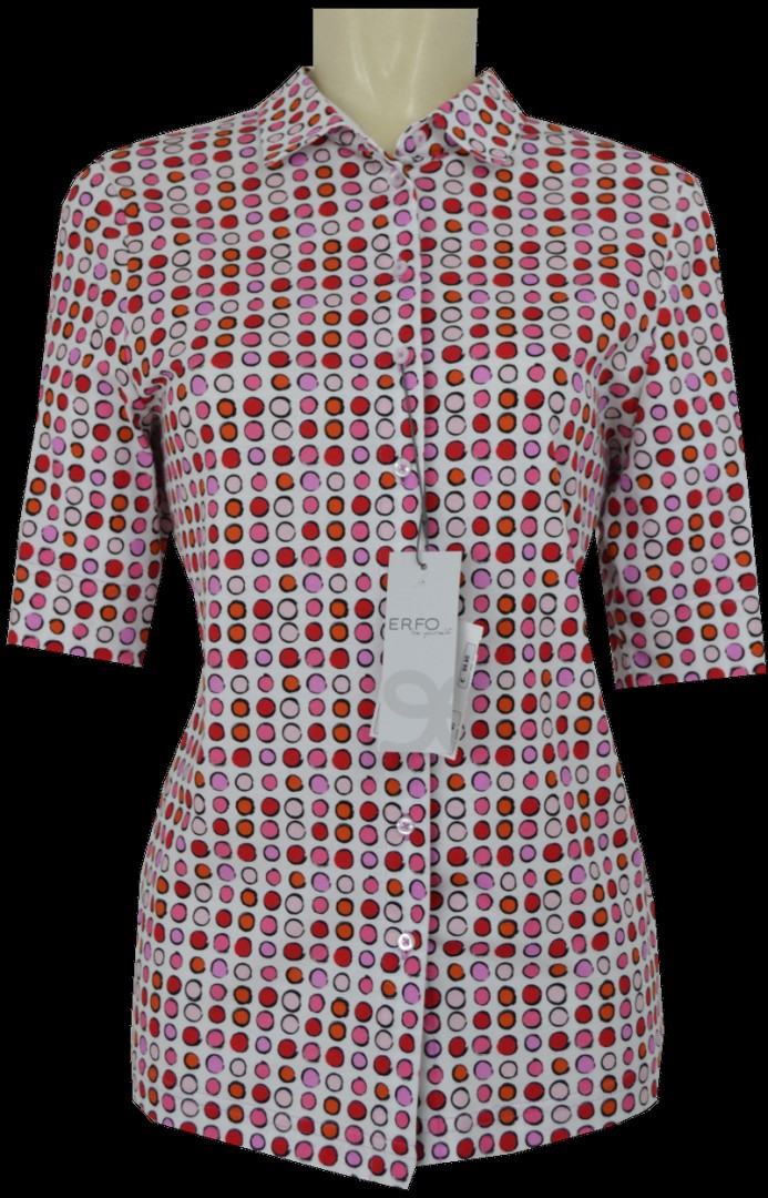 1/2 Arm Jersey Bluse mit Tupfen