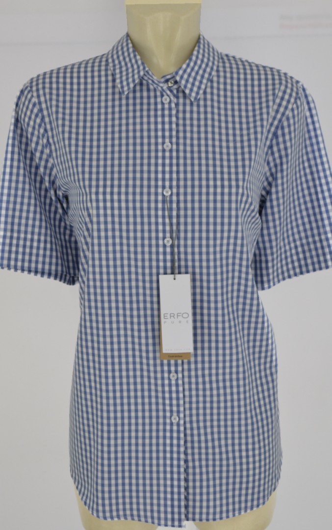 1/2 Arm Bluse in fein kariert