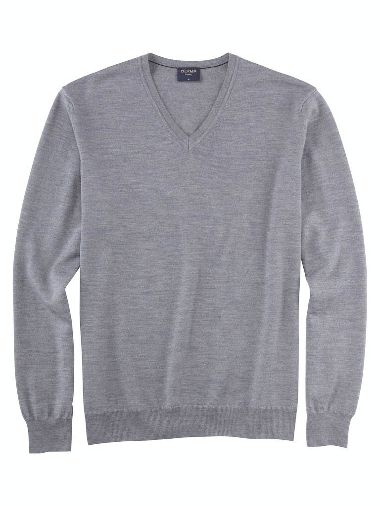 Pullover mit V-Ausschnitt in silgergrau