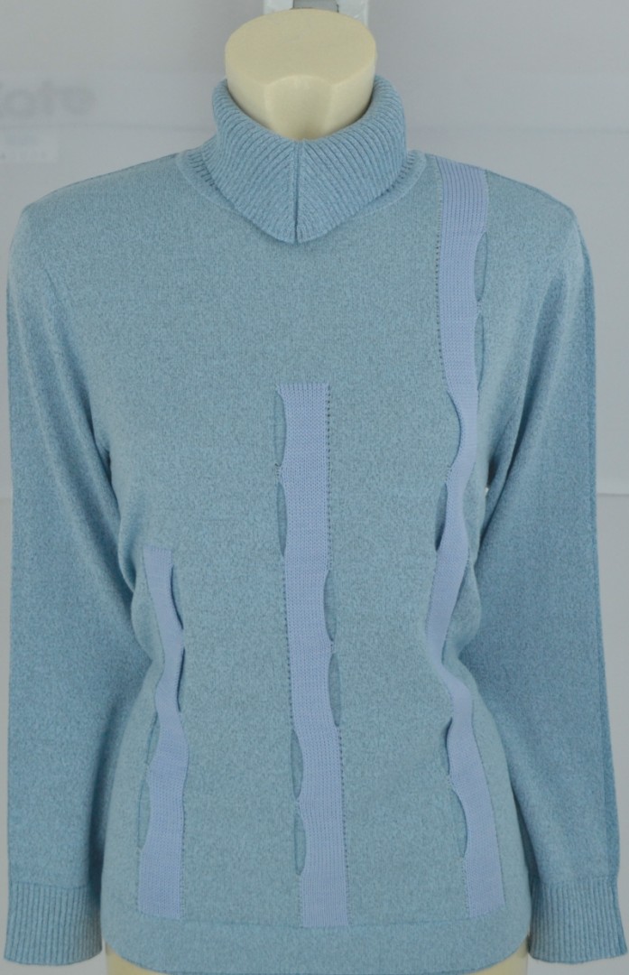 Pullover in mehrfarbig gemustert mit bleu-grau