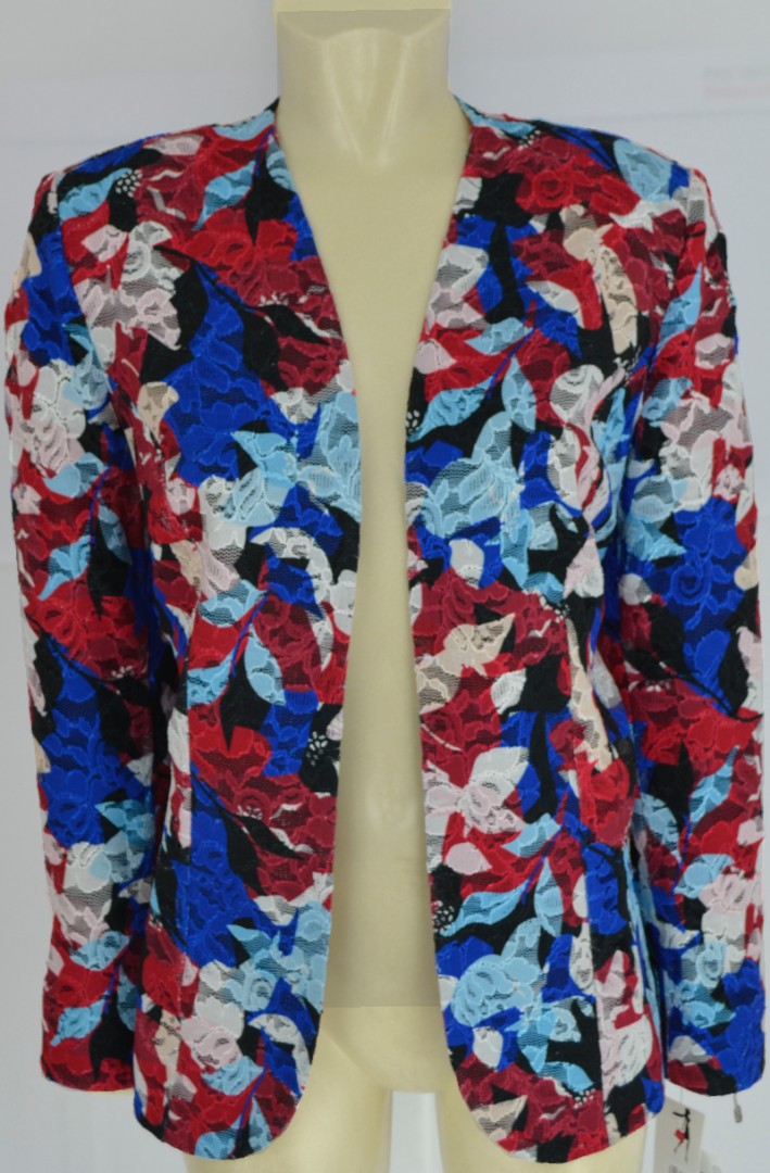 Edle Blazer-Jacke in mehrfarbig gemustert mit blau