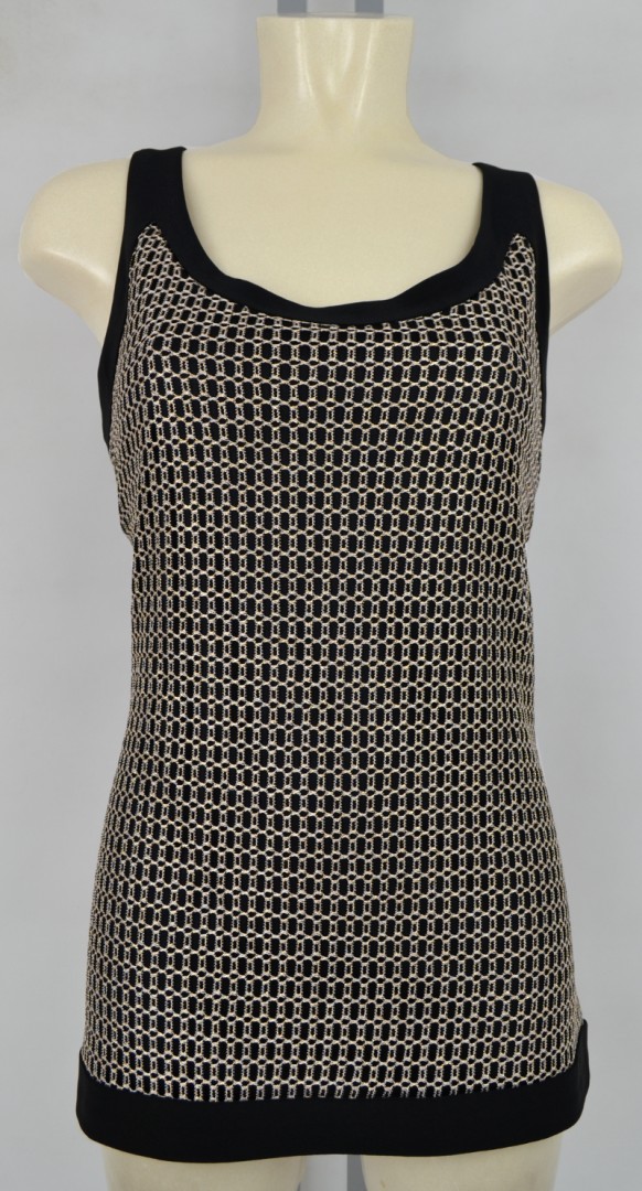 Festliches Top in schwarz-gold gemustert