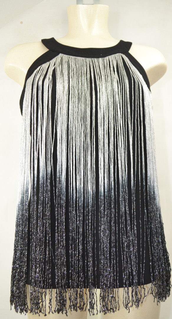 Fransen Tunica in schwarz-silber