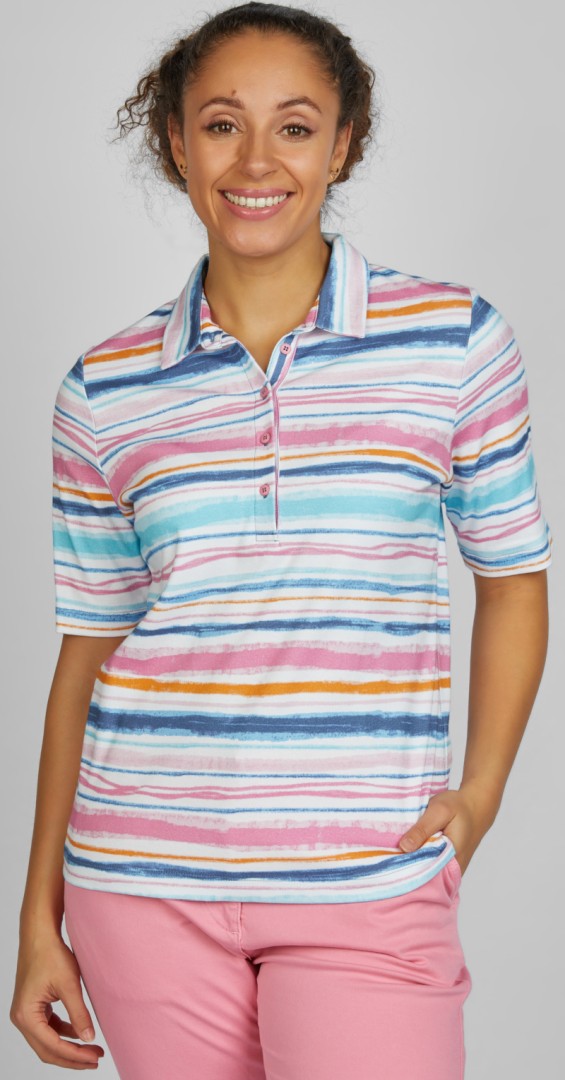 1/2 Arm Polo Shirt in allover gemustert
