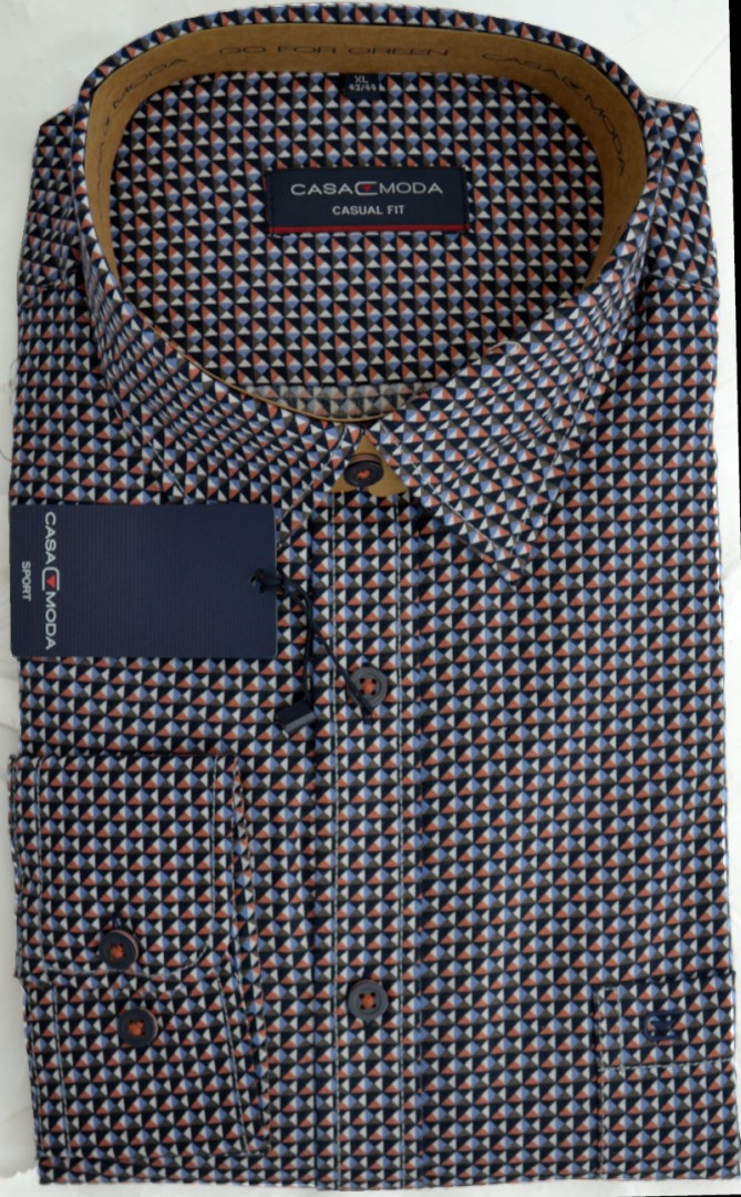 1/1 Arm Freizeithemd in mehrfarbig fein gemustert