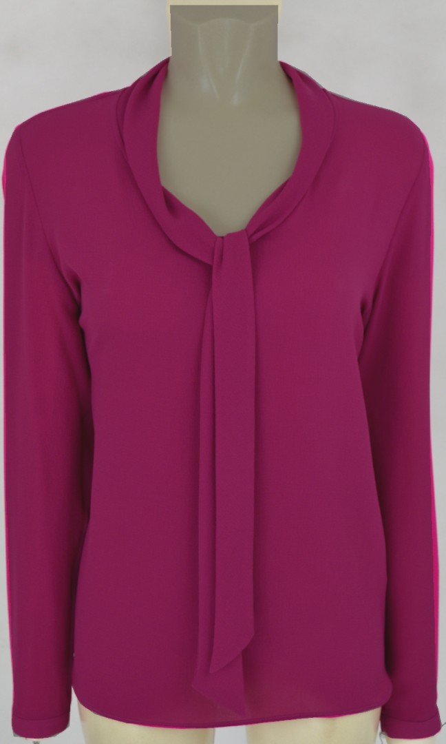 Bluse in uni magenta mit Schluppe