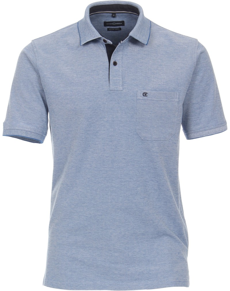1/2 Arm Polo Shirt in mittel blau meliert