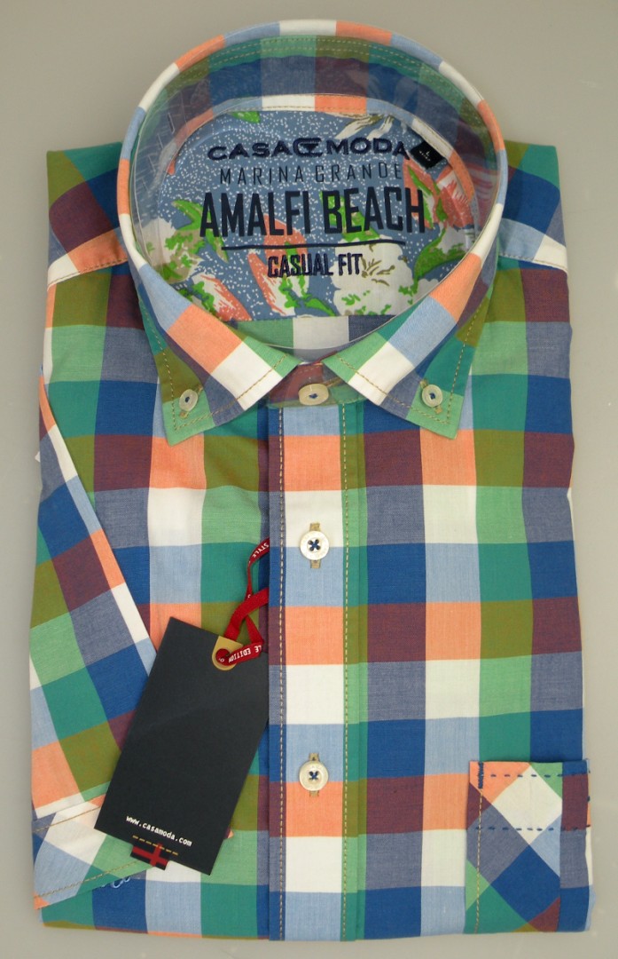 1/2 Arm Freizeithemd in mehrfarbig kariert