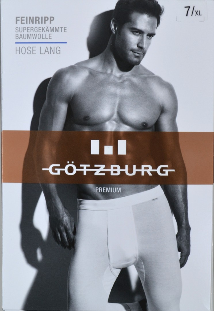 Unterhose lang mit Eingriff als feinripp in weiß