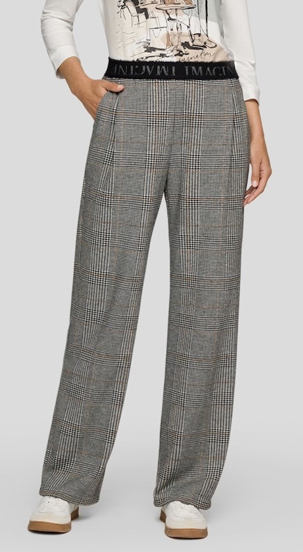 Stoffhose mit Glencheck Karo in Granit