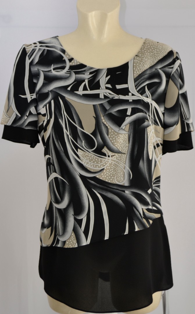 Festliches Shirt in mehrfarbig mit schwarz