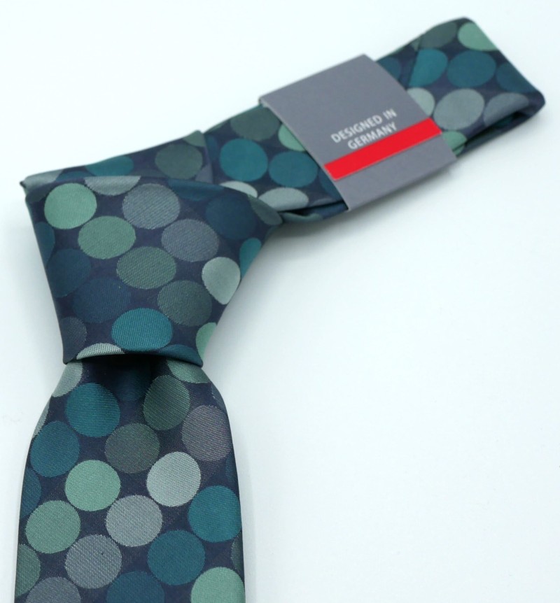 Seidenkravatte in grün-türkis mit Punkten