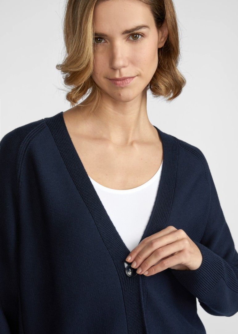 1/1 Arm Strickjacke in pazifik blau