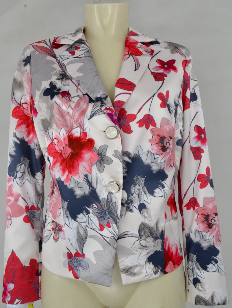 Blazer-Jacke mit 1/1 Arm in floral gemustert