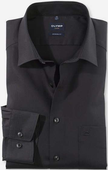 Modern Fit Business Hemd in uni schwarz