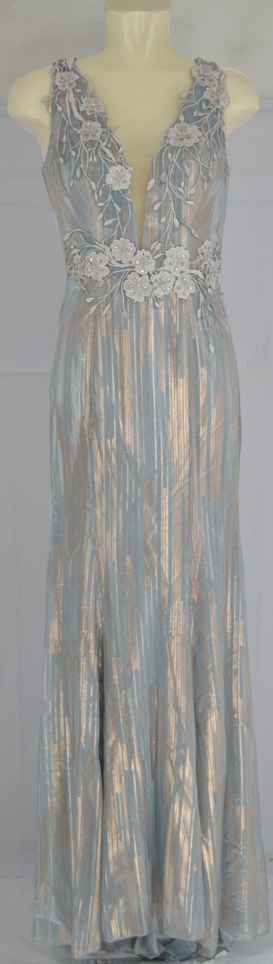 Ballkleid lang in grey mit Glanz