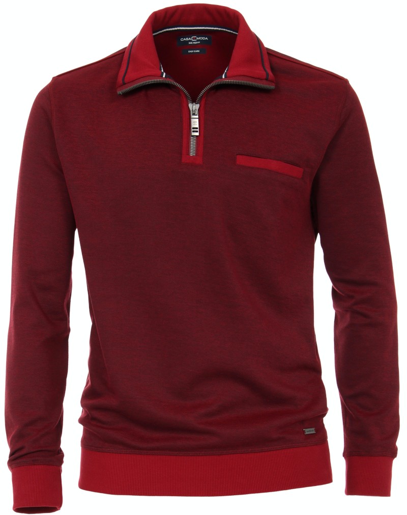 Sweat als Troyer in rot mit Struktur