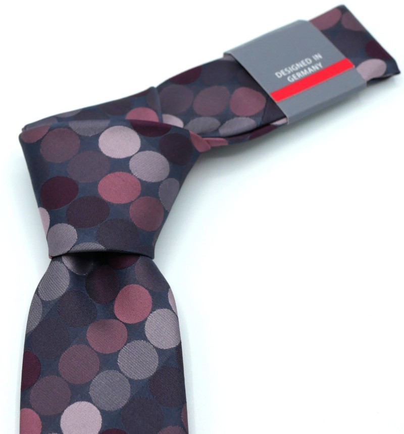 Seidenkravatte in beere magenta mit Punkten