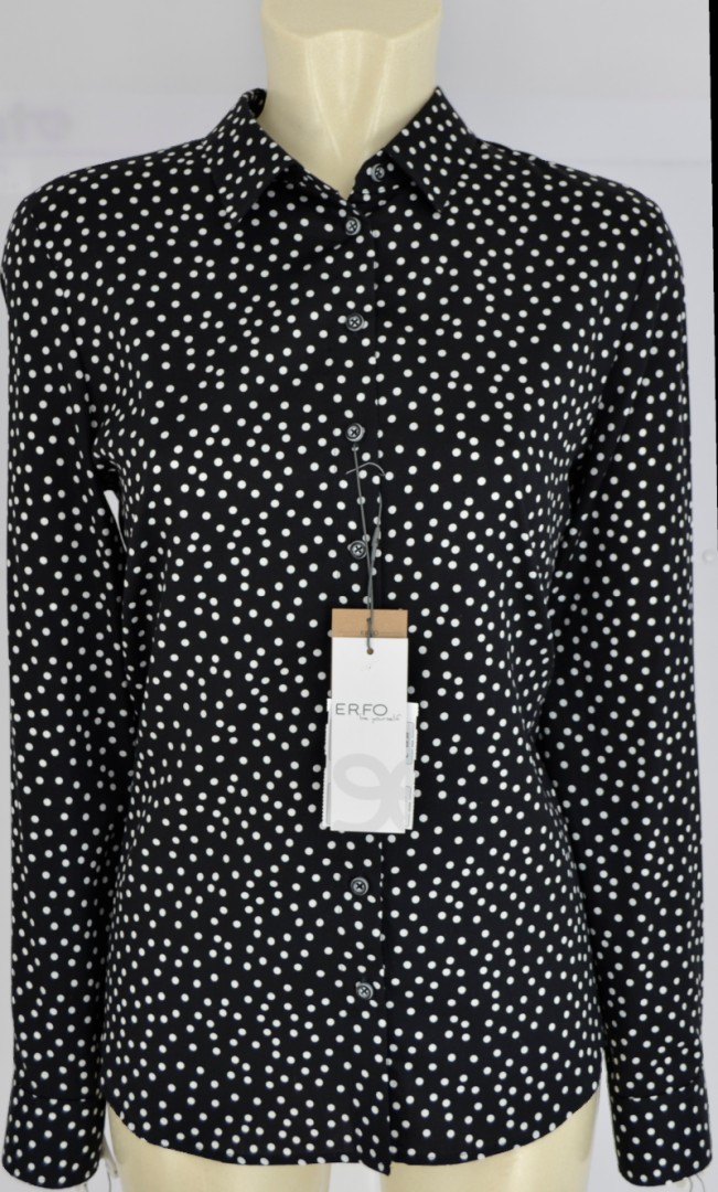 1/1 Arm Bluse mit Tupfen in schwarz