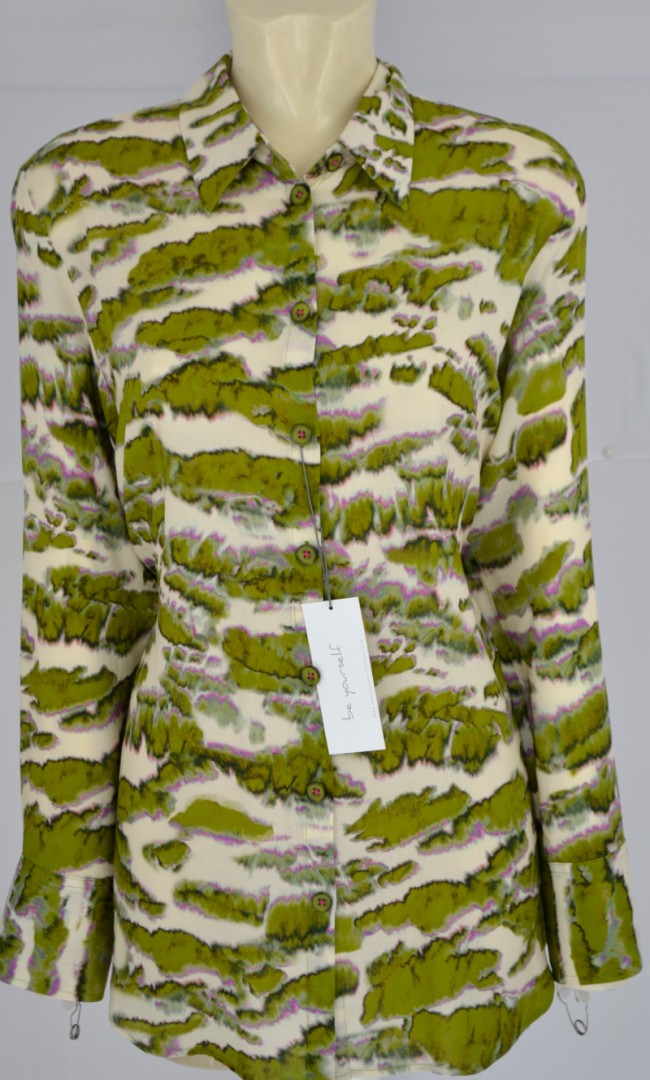 1/1 Arm Long Bluse in allover gemustert