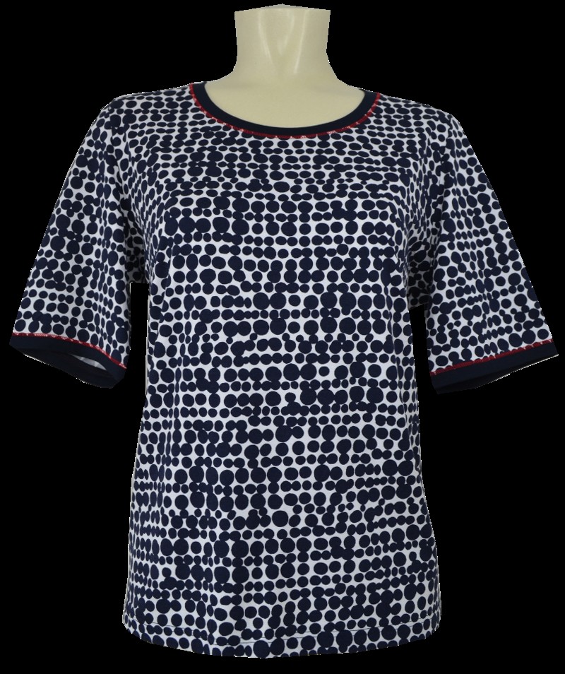 1/2 Arm Shirt in marine gemustert