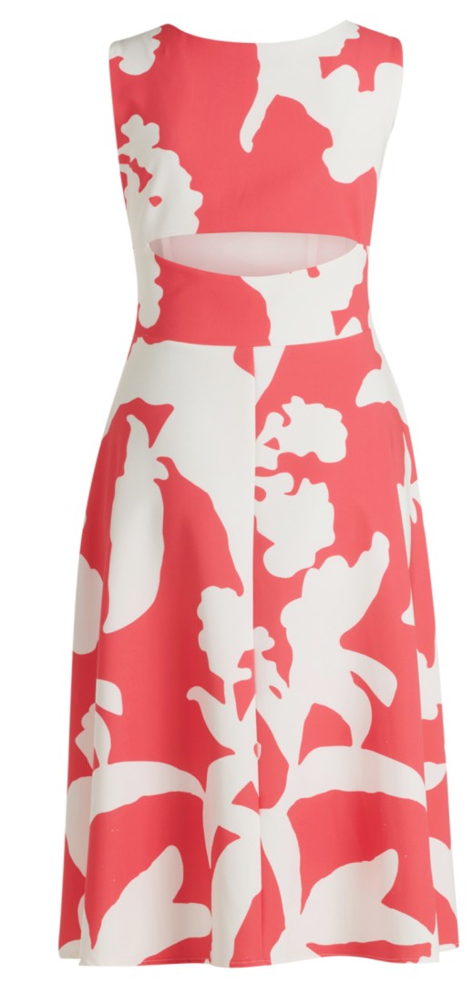 Midilanges Kleid in red-white