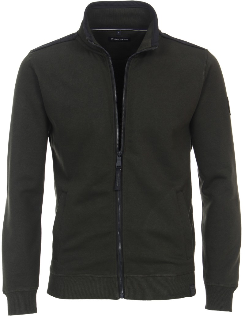Sweat-Jacke in oliv