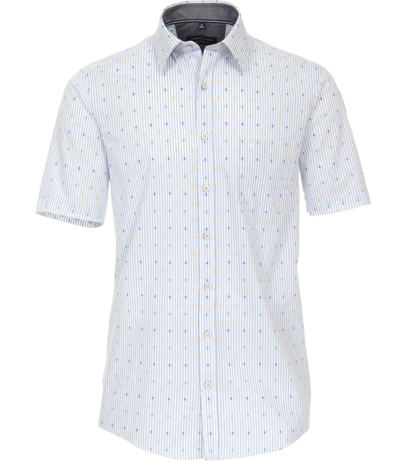 1/2 Arm Freizeithemd in weiß mit feinem Muster