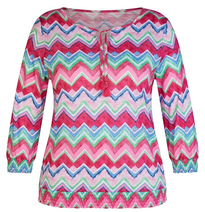 3/4 Arm Blusenshrit in mehrfarbig mit magenta