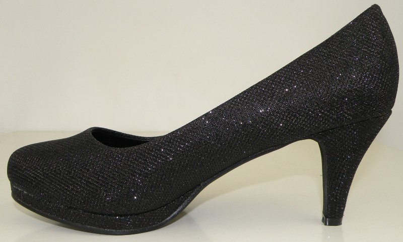 Pumps in schwarz mit Glitzer Effekt
