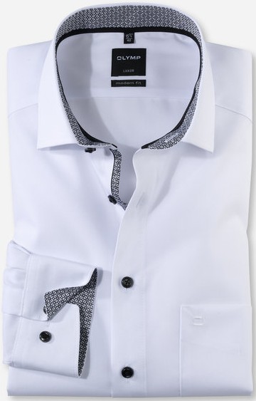 Business -und Freizeithemd in weiß mit Ausschmückung