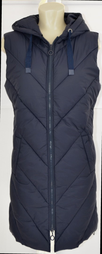 Outdoor Long Steppweste in marine blau