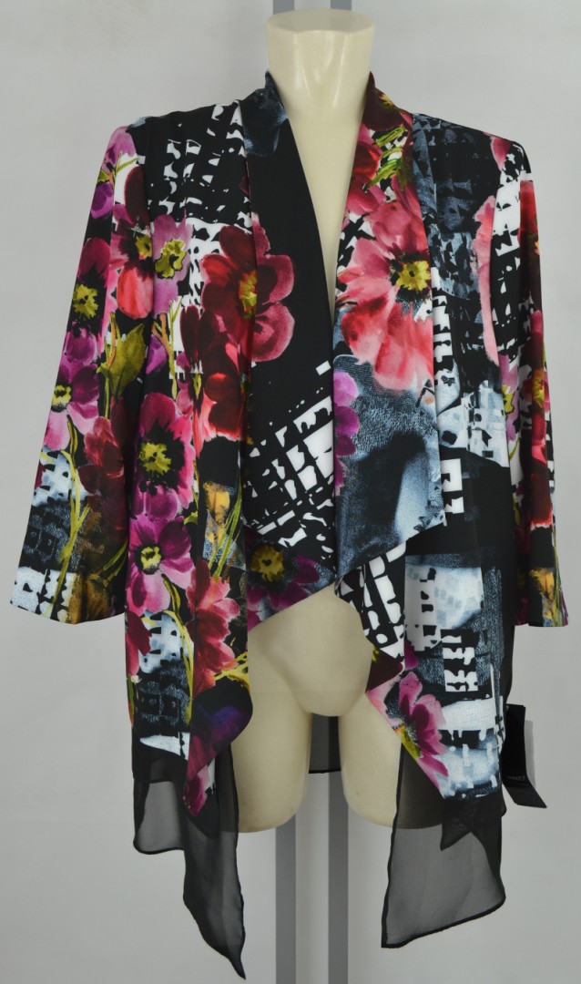Blusenjacke in allover floral gemustert