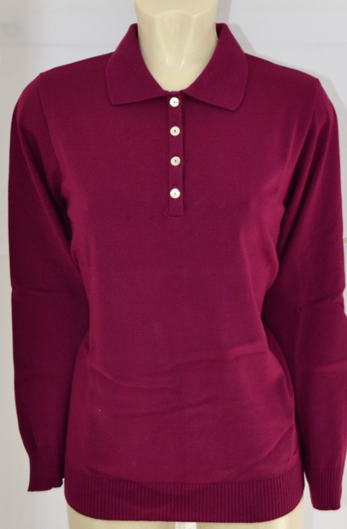 Pullover mit Kragen in beere